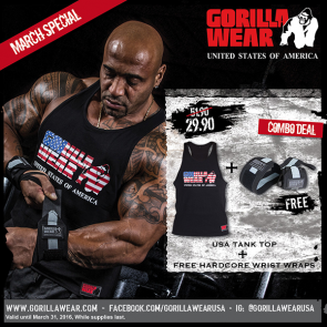 USA Tank Top + Hardcore Wrist Straps