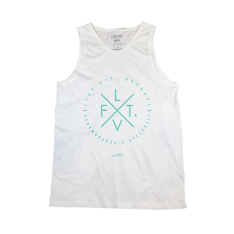 Zone Tank-White Teal