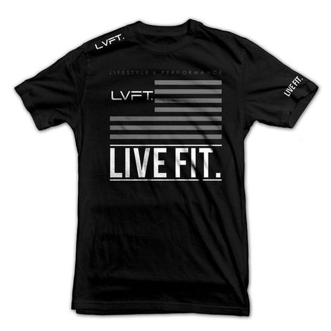 Live Fit Lvft Apparel Men's Go Hard T-Shirt Black Bodybuilding Sports Active