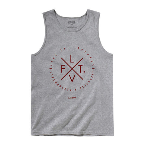 Zone Tank-Heather Grey/Dark Red