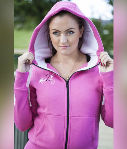 copy of Ladies hoodie with zipper Barrsa Snop Grey/Pink